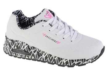 buty sneakers damskie Skechers Uno-Loving Love 155506-WBK